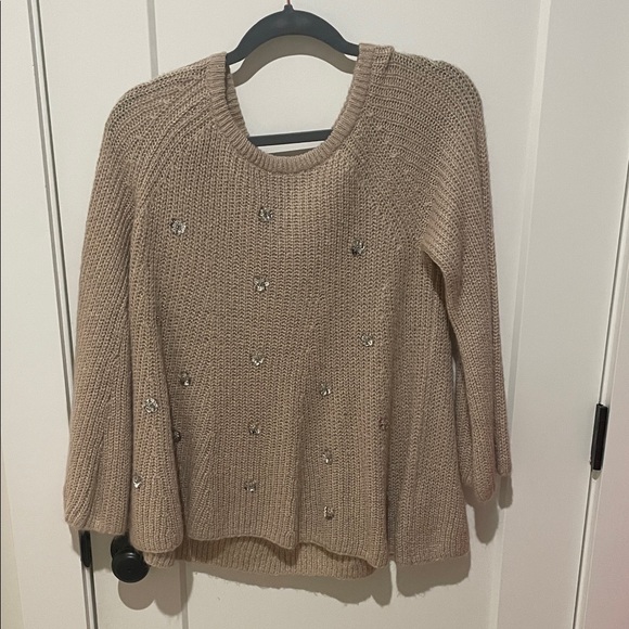 LC Lauren Conrad Tan Sweater with Embellishments - Picture 1 of 4